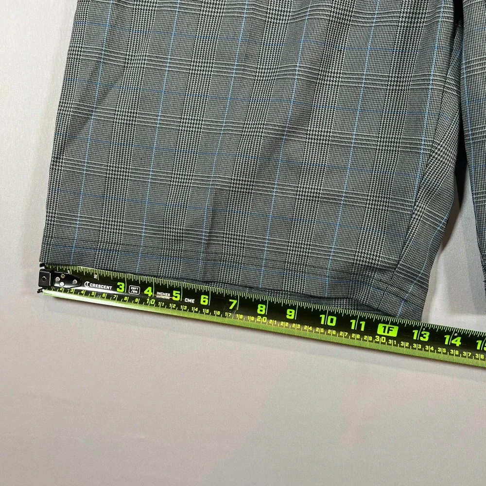 Adidas Golf Shorts Mens 38 Gray Plaid Flat Front High Rise Performance Casual